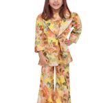 AJ DEZINES Kids Casual Wear Cotton Printed Cords Set for Girls With Jacket