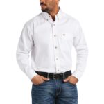 ARIAT Men Solid Twill Classic Fit Shirt - Men's Long Sleeve Western Button-down