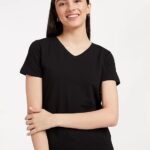 Amazon Brand - Symbol Women's Cotton V-Neck Regular Fit T-Shirt