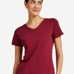 Amazon Brand - Symbol Women's Cotton V-Neck Regular Fit T-Shirt
