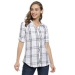 Campus Sutra Women Cotton Checke Stylish New Trends Casual Spread Regular Fit Shirt