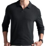 DAMENSCH Statement Waffle Johnny Collar Full Sleeve Polo with Premium Cotton Blend, Waffle Texture, Colours by High-IQ Dyes Heavy Weight Fabric T-Shirt for Men