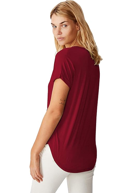 Fabricorn Combo of Plain Color Stylish Up and Down Cotton Tshirt for Women - Image 3