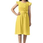 Fashion Dream Girls Solid Knee Length Dress