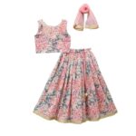 GORLYA Girls Ethnic Wear Rayon Flower Printed Readymade Lehenga Choli Set
