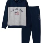 HELLCAT Trendy Printed Cotton Blend Hoodie T-shirt Jogger Trackpant Clothing Set for Boys