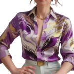 IndoPrimo Satin Printed Stylish Shirt for Women