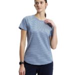 Jockey A121 Women's Super Combed Cotton Stripe Fabric Relaxed Fit Round Neck Half Sleeve T-Shirt