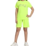 KYDA KIDS Girl's Cotton Casual Tshirt Shorts Set