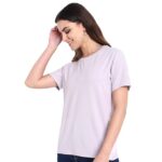 MaZen Women's Ultra Soft Bamboo Cotton Blend Solid T-Shirt