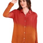 Maaesa Tie-Dye Crepe Loose Fit Shirt