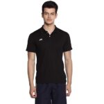 Nivia Men's Polyester Knitted Collar Polo T-Shirt (Black, S)