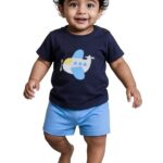 Nuego Cotton Printed Baby Boys Matching Set Coords with Round Neck T-shirt and Shorts