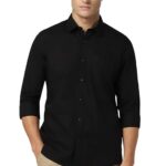 Peter England Men's Solid Slim Fit Full Sleeve Casual Shirt