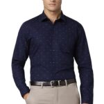 Slim Fit Small Ditsy Printed Full Sleeve Shirt