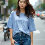 Togs Women Graphic Print Oversized Fit Crew Neck T-Shirt