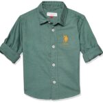U.S. POLO ASSN. Boys Regular Fit Cotton Solid Shirt