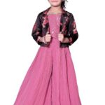 White Button new lemon sequence work with floral print jacket style indowestern palazzo set for girls