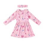 nauti nati Girl's Cotton A-Line Knee-Length Casual Dress