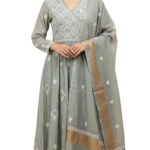 RUMINARI Pure Tissue Silk Unstitched Kurta Dupatta Set for Women