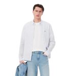 Lacoste Regular Fit Striped Linen Shirt