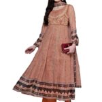 Aarke Ritu Kumar Rust Jharna Kurta With Wide Leg Pant And Dupatta